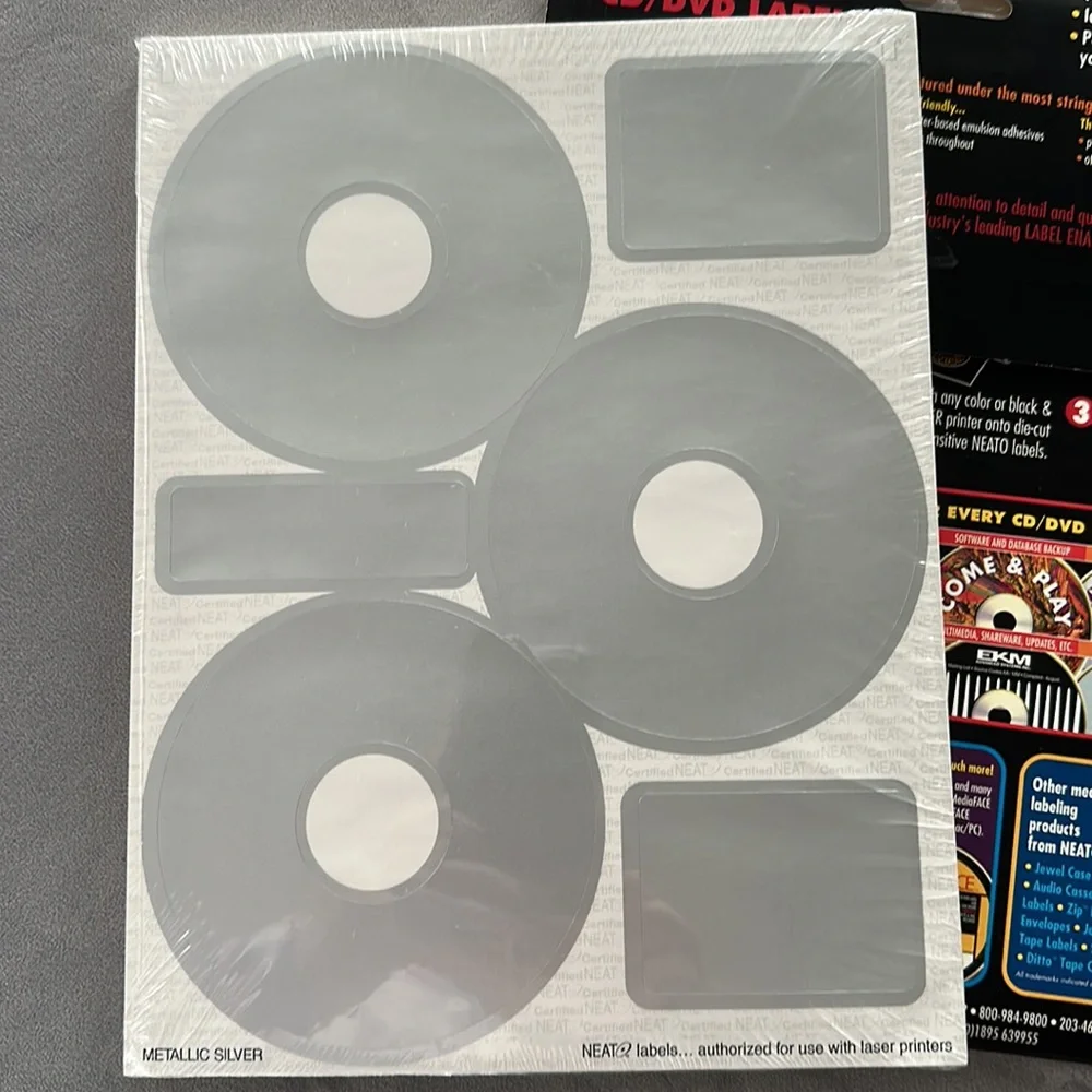 NWT NEATO CD/DVD Premium Metallic Labels